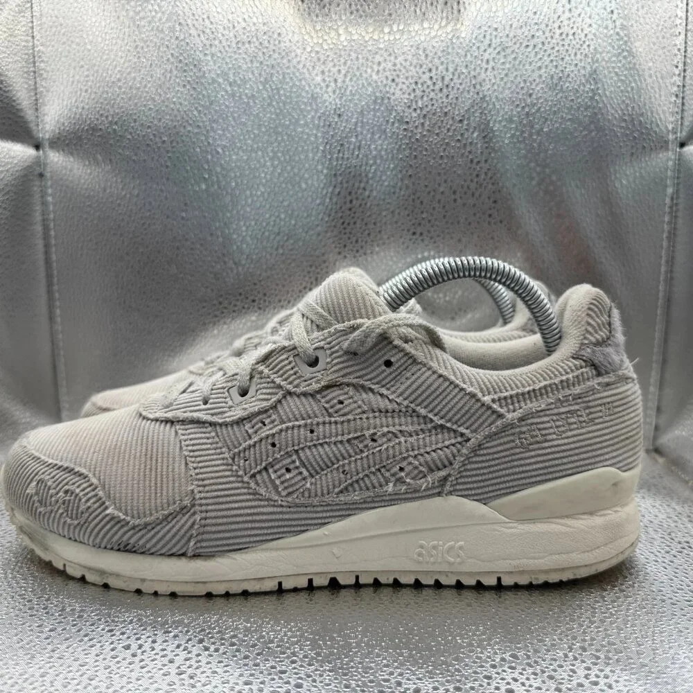 Size 9 Asics Gel Lyte 3 Womens Corduroy Oyster Grey Athletic‎ Sneaker 1202A076